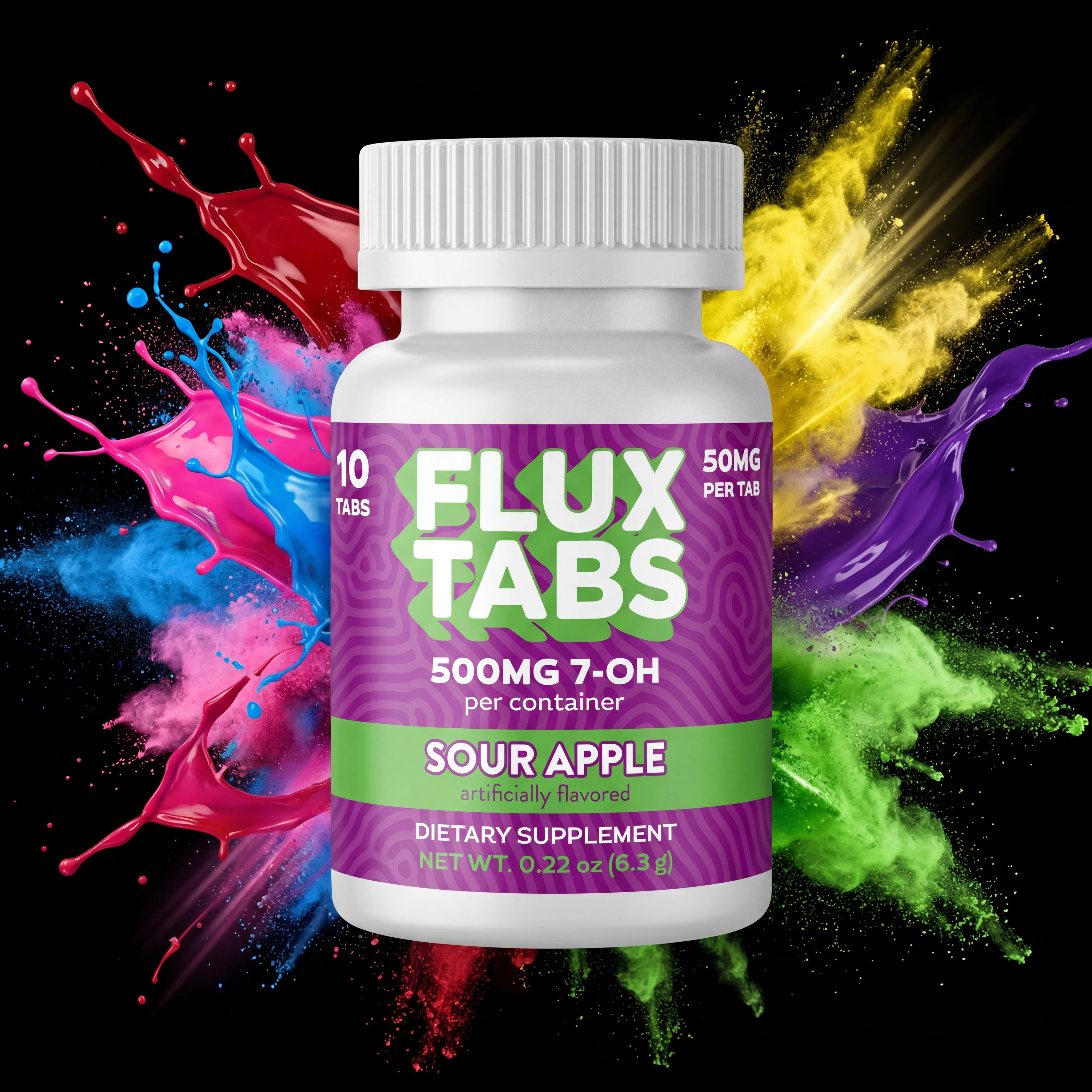 Flux Tabs Sour Apple — color powder explosion