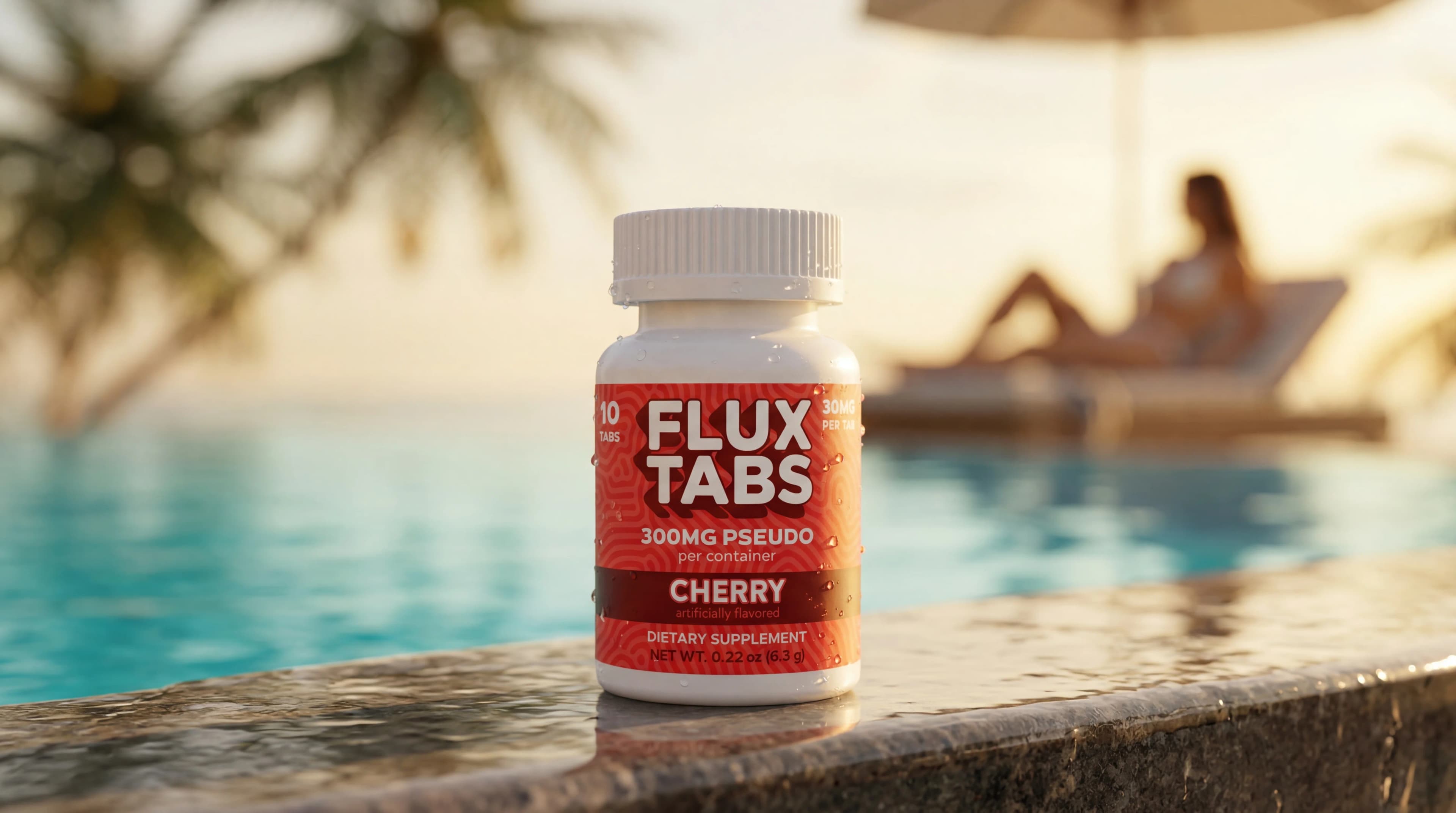 Flux Tabs poolside in the sun