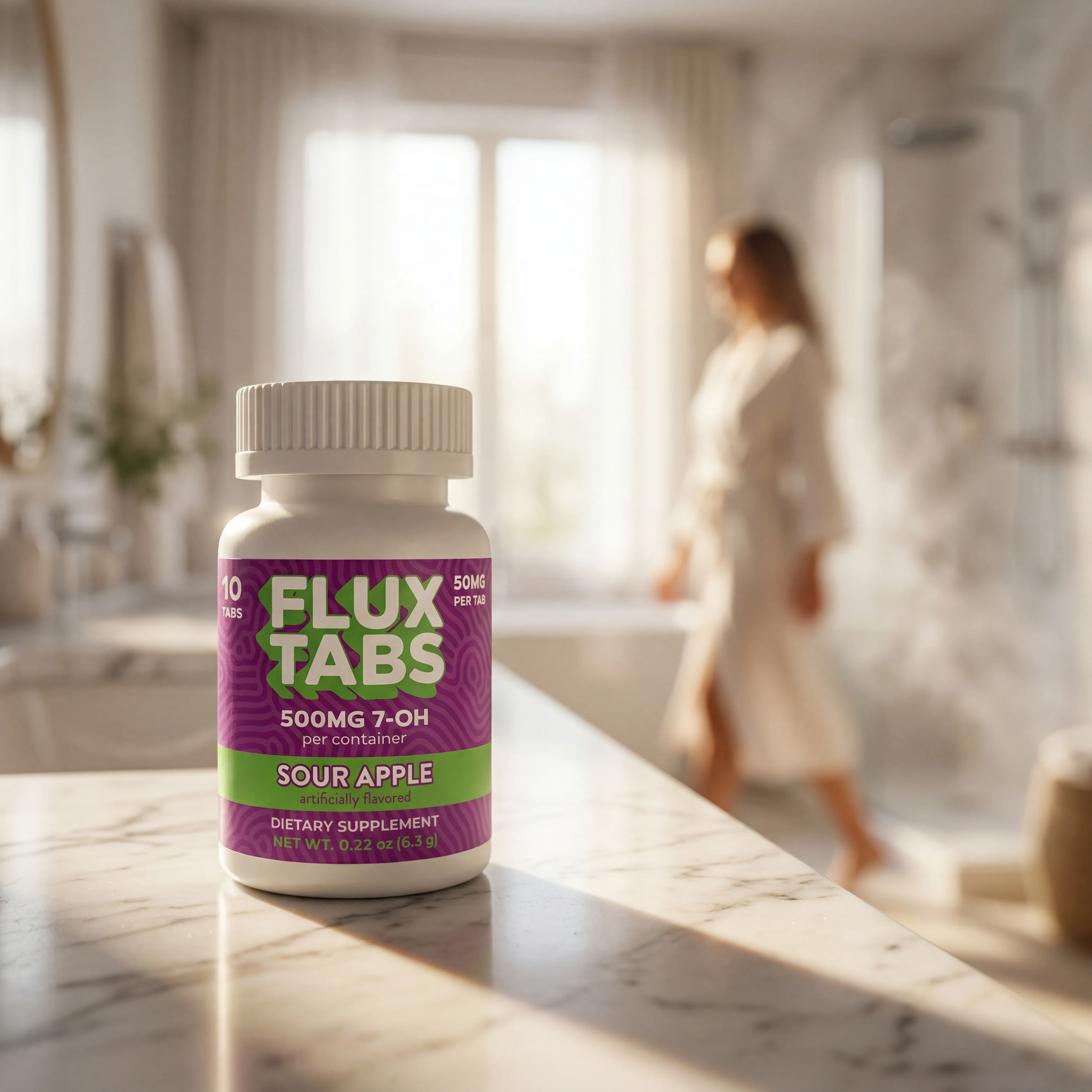 Flux Tabs on a vanity for the morning routine